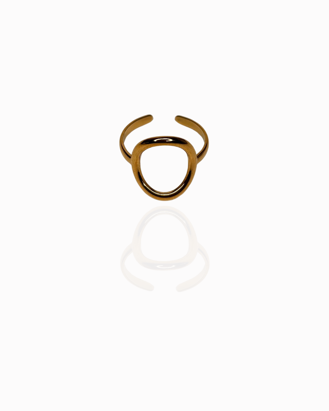 Bague Halo – Acier inoxydable doré, ajustable